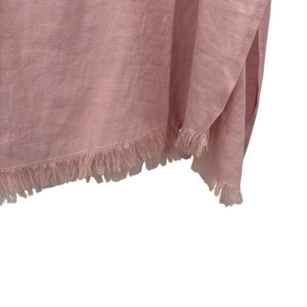 Umgee Side Split 3/4 Sleeves Round Neck Raw Edge Hem‎ Top Pink Size Small NWT - Picture 4 of 9
